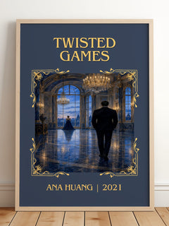 Twisted Games Classic Book Art Print by Ana Huang – framed print leaning on a wooden floor