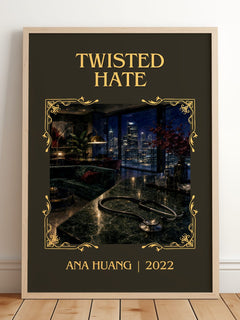 Twisted Hate Classic Book Art Print by Ana Huang – framed print leaning on a wooden floor