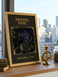 Twisted Hate Classic Book Art Print by Ana Huang – framed print on a city-view windowsill