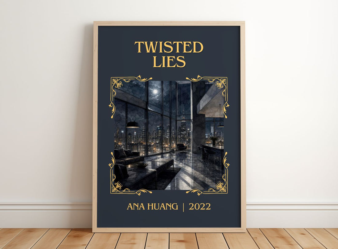 Twisted Lies Classic Book Art Print by Ana Huang – framed print leaning on a wooden floor