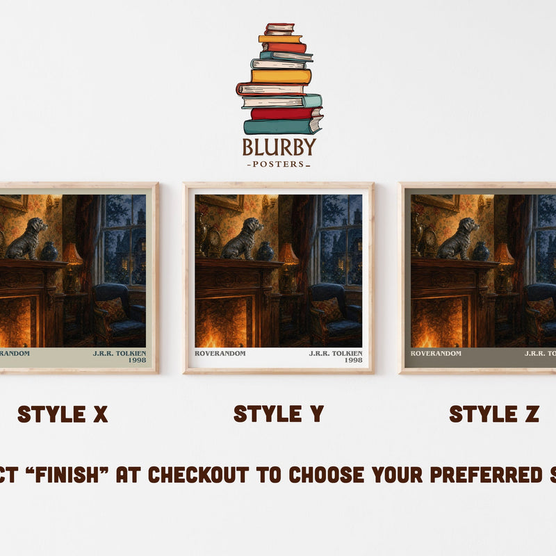 Roverandom literary print in frame leaning in hallway – childrens wall art