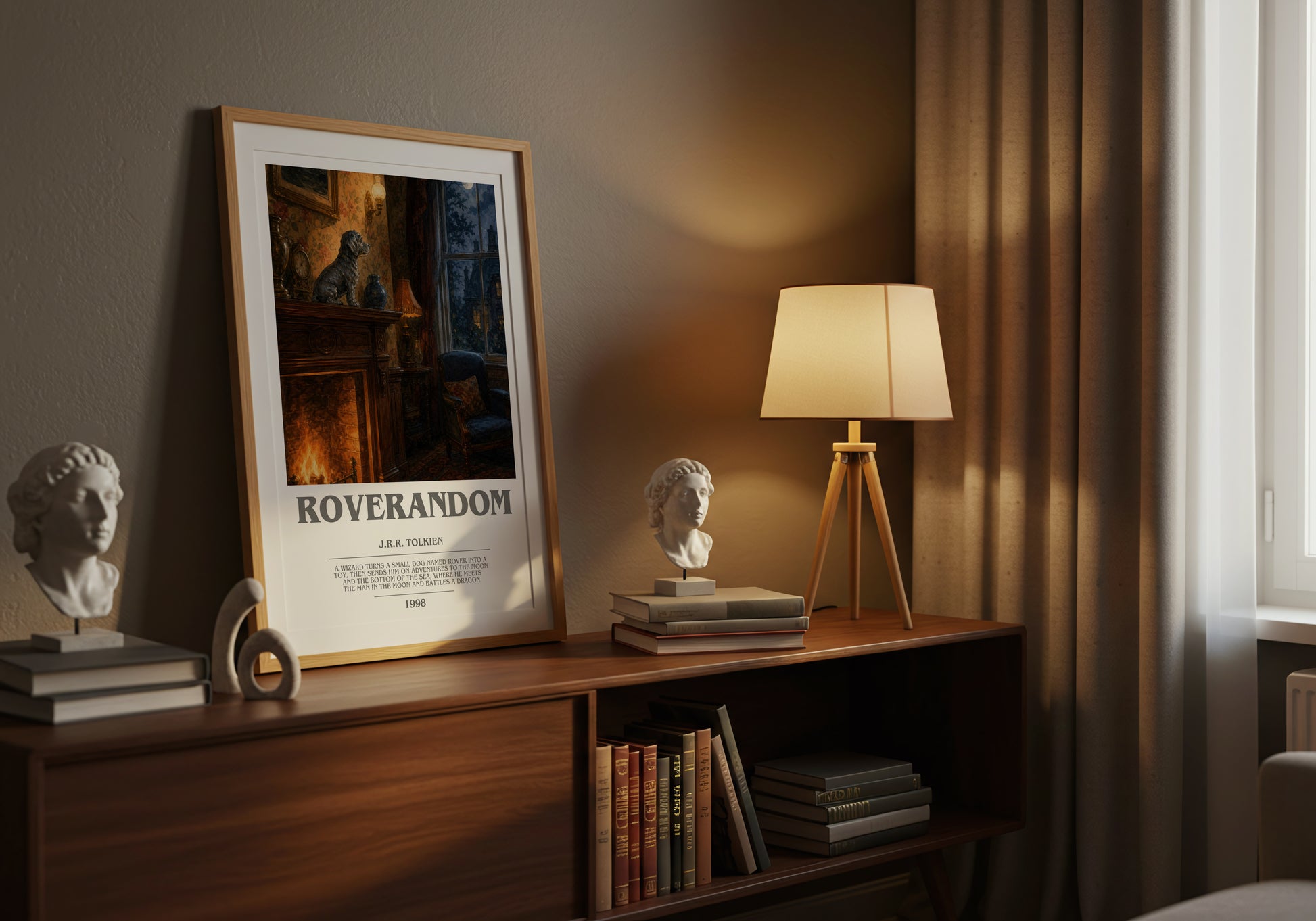 Roverandom bookish book poster framed on wall – childrens wall art