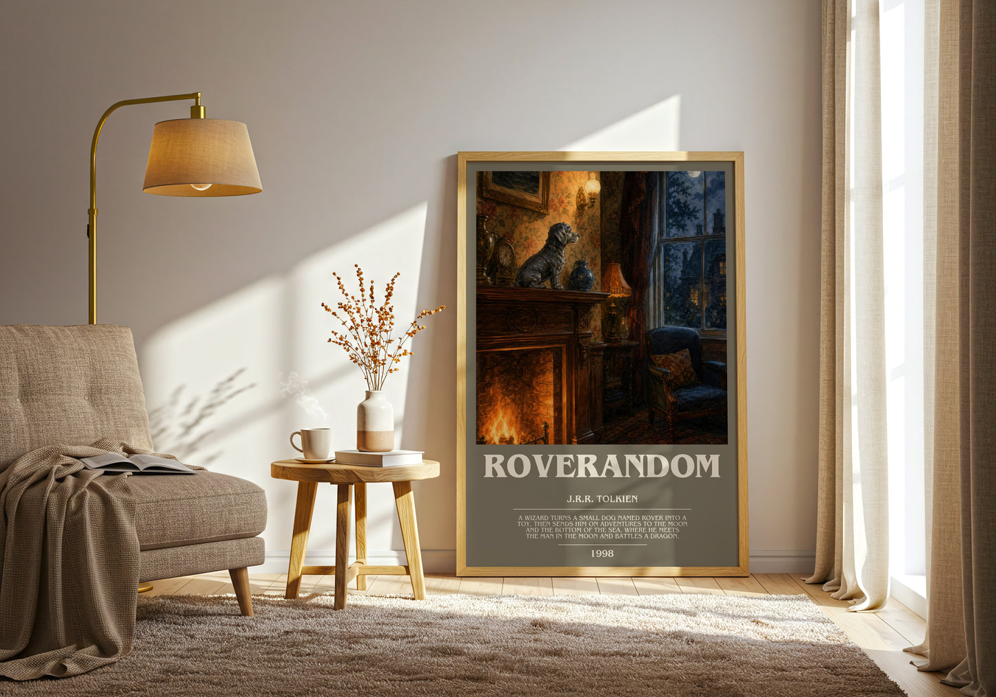 Roverandom bookish print on bookshelf – J.R.R. Tolkien fan gift