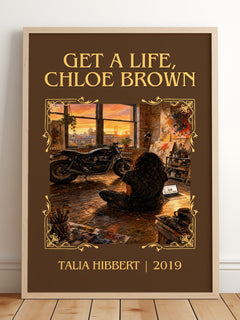Get a Life, Chloe Brown Classic Book Art Print by Talia Hibbert – framed print leaning on a wooden floor