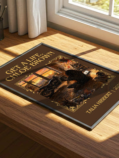 Get a Life, Chloe Brown Classic Book Art Print by Talia Hibbert – print on a sunlit desk
