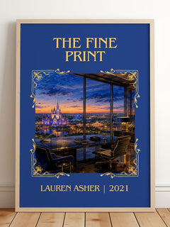 The Fine Print Classic Book Art Print by Lauren Asher – framed print leaning on a wooden floor
