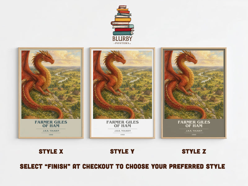 Farmer Giles Of Ham book cover print in frame leaning in hallway – fantasy wall art