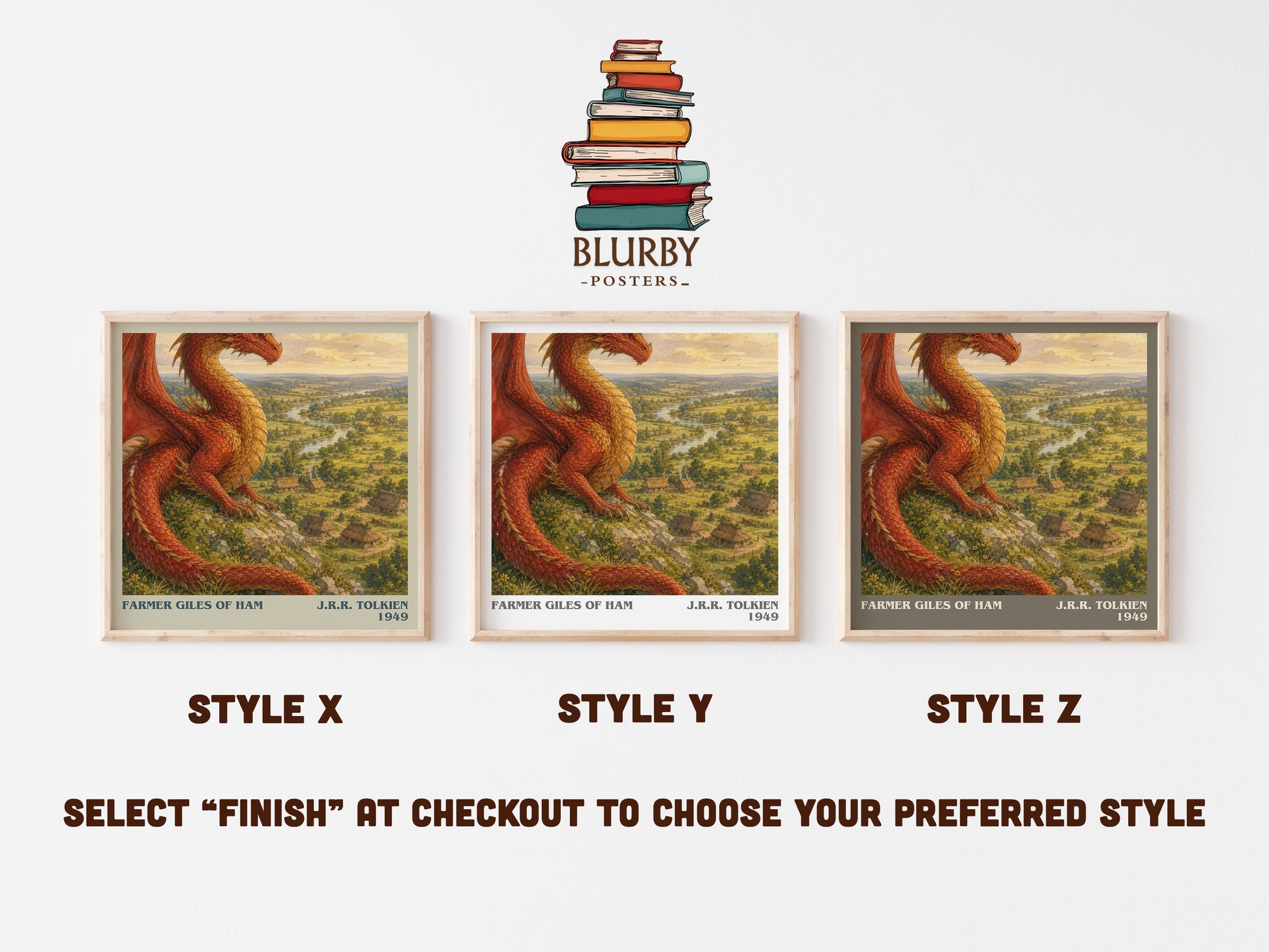 Farmer Giles Of Ham literary print in frame leaning in hallway – fantasy wall art