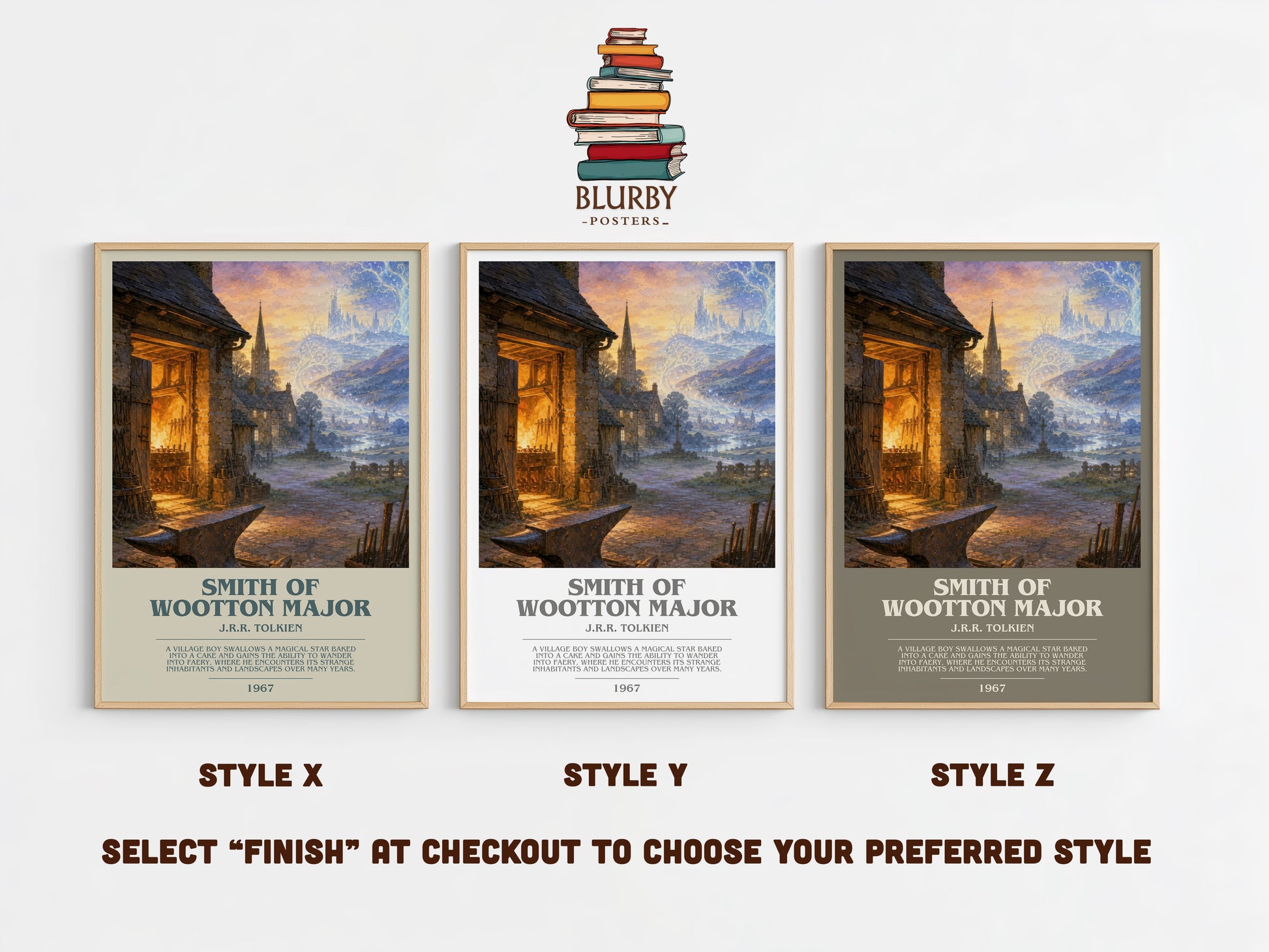 Smith Of Wootton Major bookish print in frame leaning in hallway – fantasy wall art
