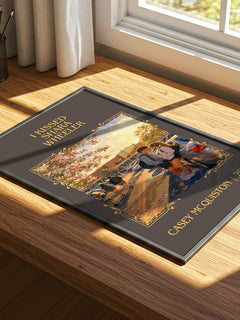 I Kissed Shara Wheeler Classic Book Art Print by Casey McQuiston – print on a sunlit desk