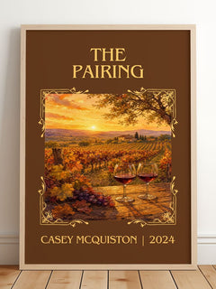 The Pairing Classic Book Art Print by Casey McQuiston – framed print leaning on a wooden floor