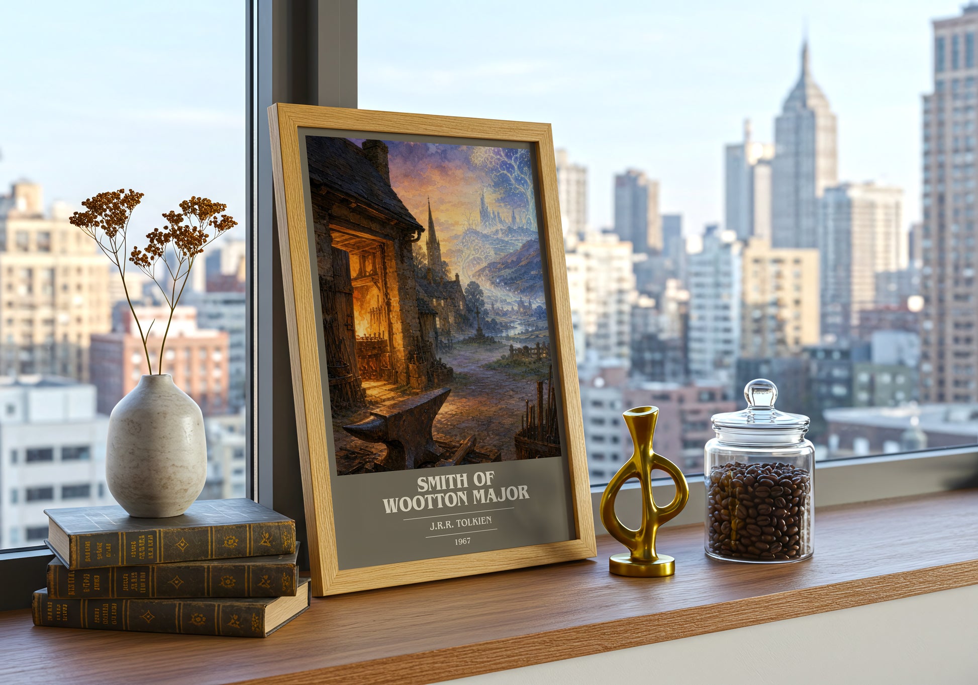 Smith Of Wootton Major book cover print framed by window – literary home decor