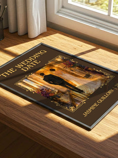 The Wedding Date Classic Book Art Print by Jasmine Guillory – print on a sunlit desk
