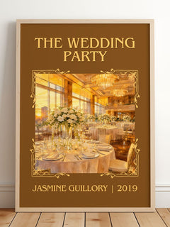 The Wedding Party Classic Book Art Print by Jasmine Guillory – framed print leaning on a wooden floor