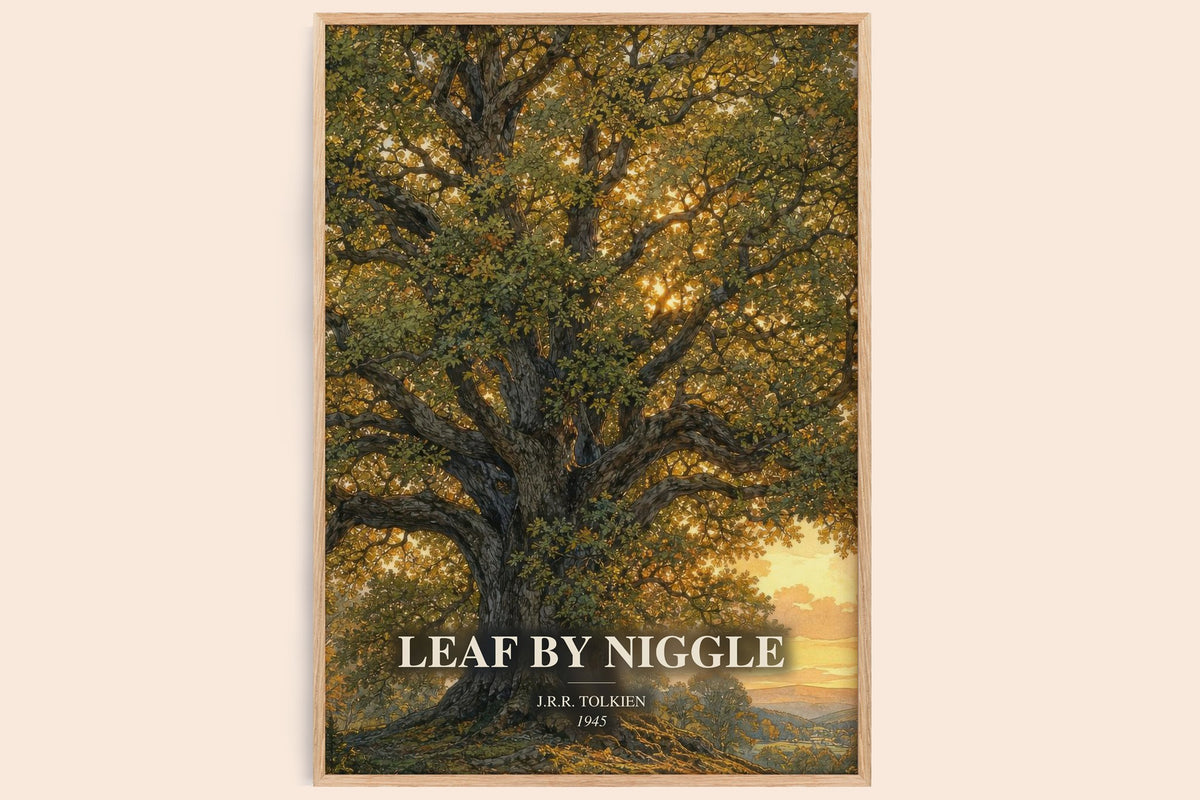 Leaf By Niggle watercolour book poster by J.R.R. Tolkien – framed literary art print