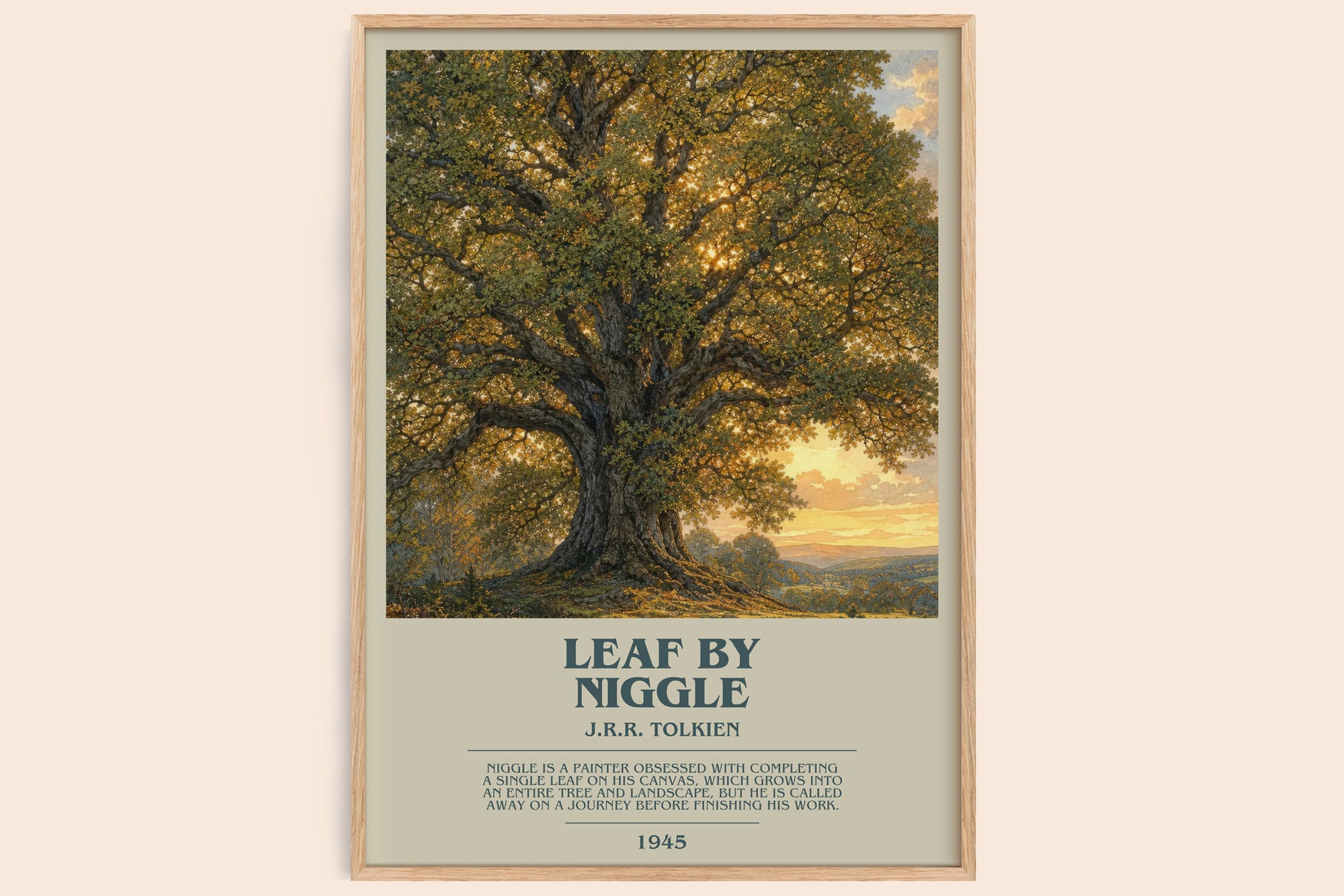 Leaf By Niggle bookish book poster by J.R.R. Tolkien – framed literary art print