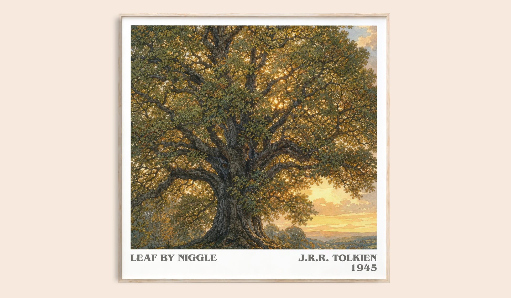 Leaf By Niggle literary book poster by J.R.R. Tolkien – framed literary art print