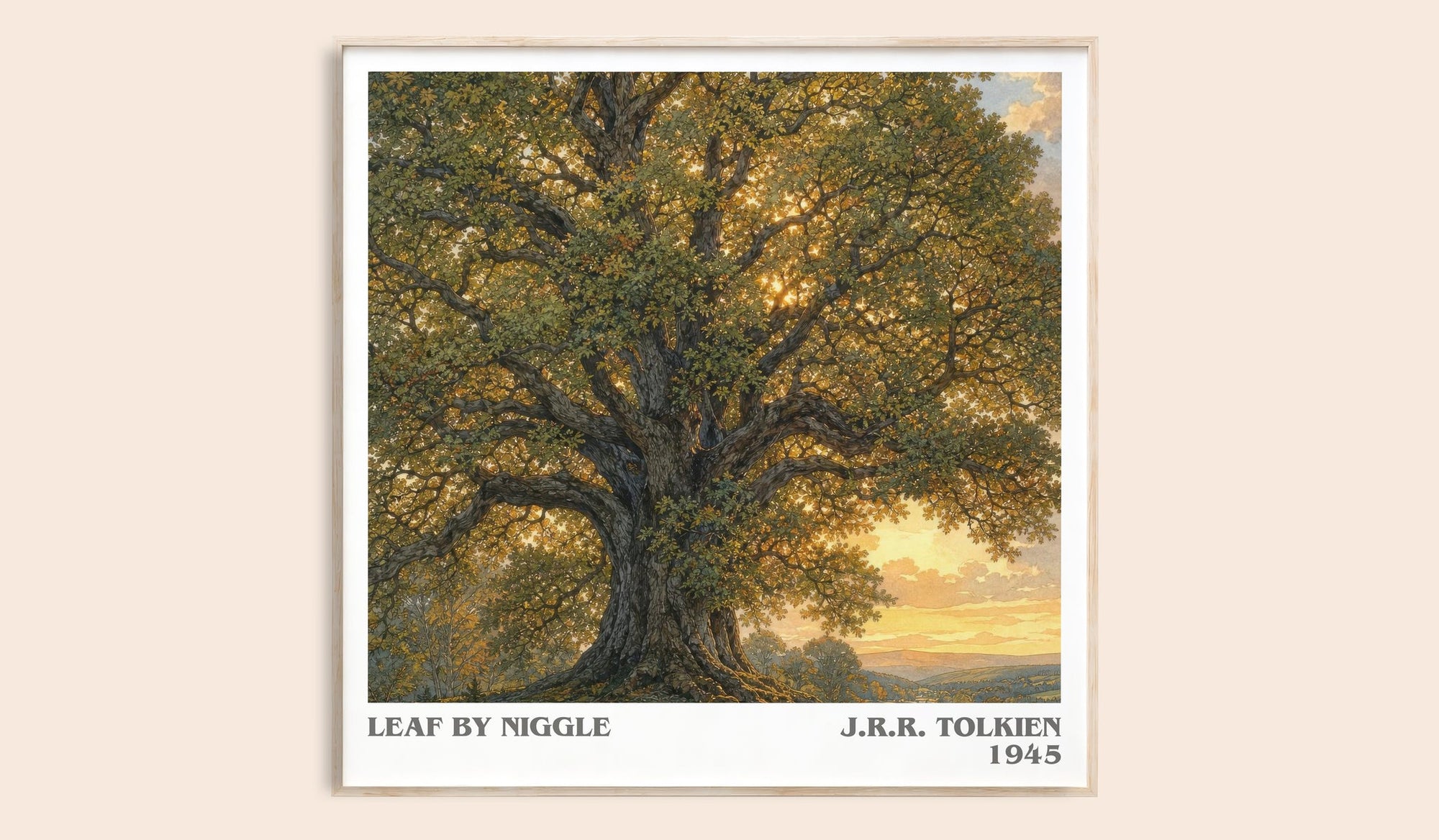 Leaf By Niggle literary book poster by J.R.R. Tolkien – framed literary art print