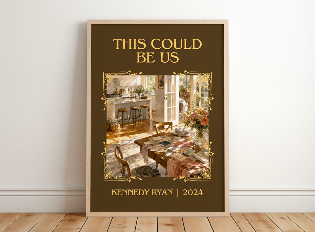 This Could Be Us Classic Book Art Print by Kennedy Ryan – framed print leaning on a wooden floor