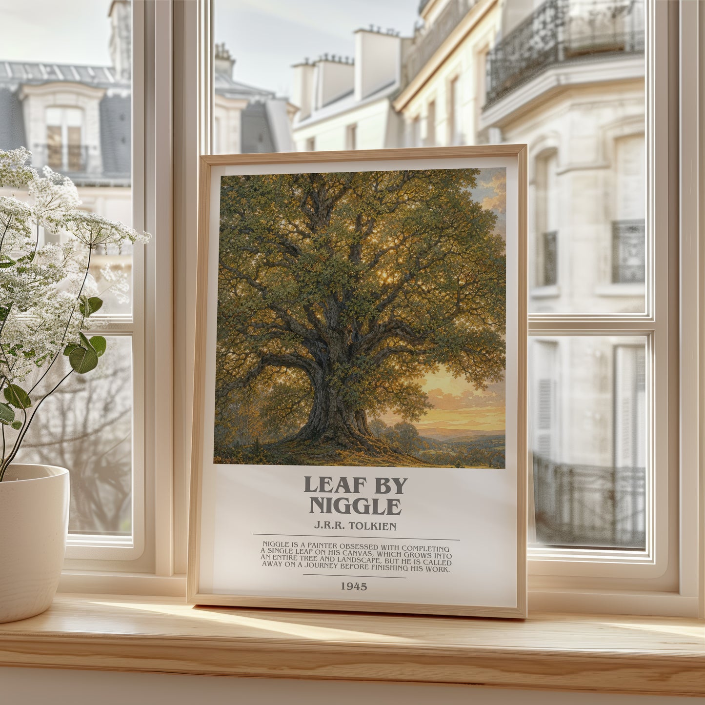 Leaf By Niggle bookish poster colour and style options – J.R.R. Tolkien book art