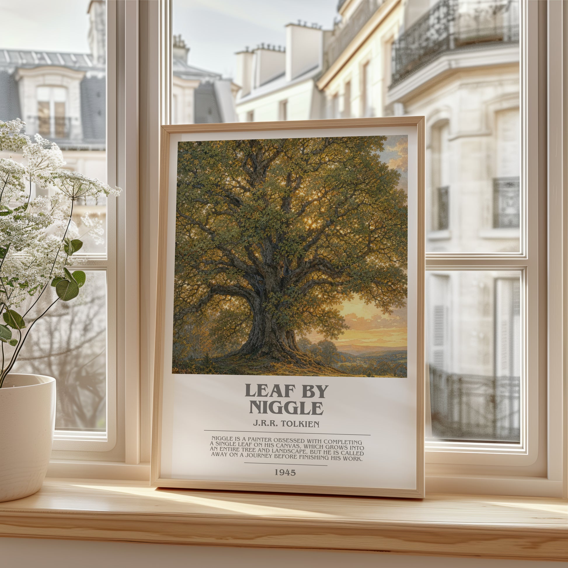 Leaf By Niggle bookish poster colour and style options – J.R.R. Tolkien book art