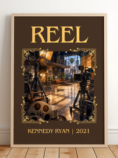Reel Classic Book Art Print by Kennedy Ryan – framed print leaning on a wooden floor
