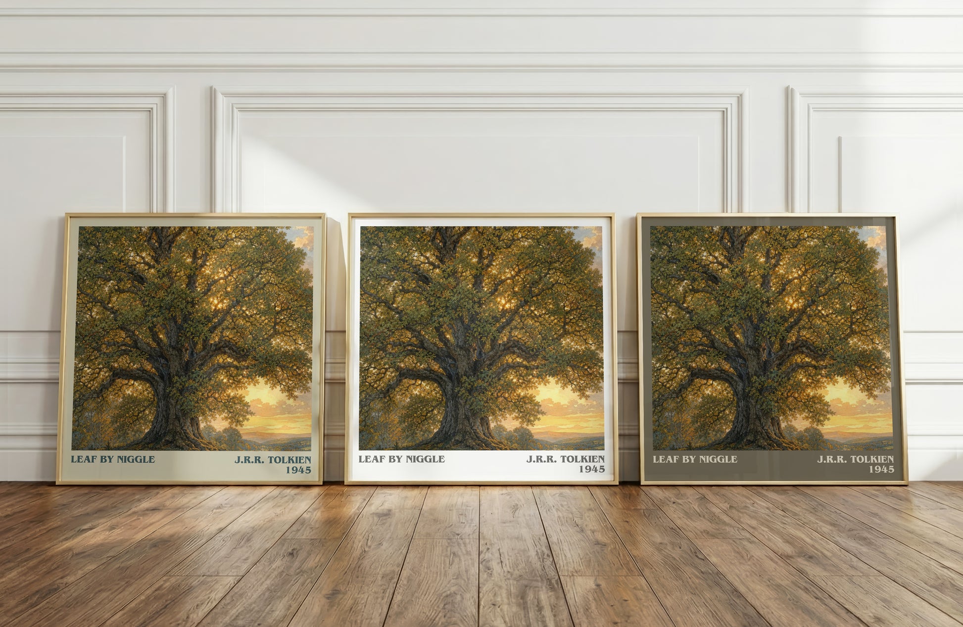 Leaf By Niggle literary art print colour and style options – J.R.R. Tolkien book art