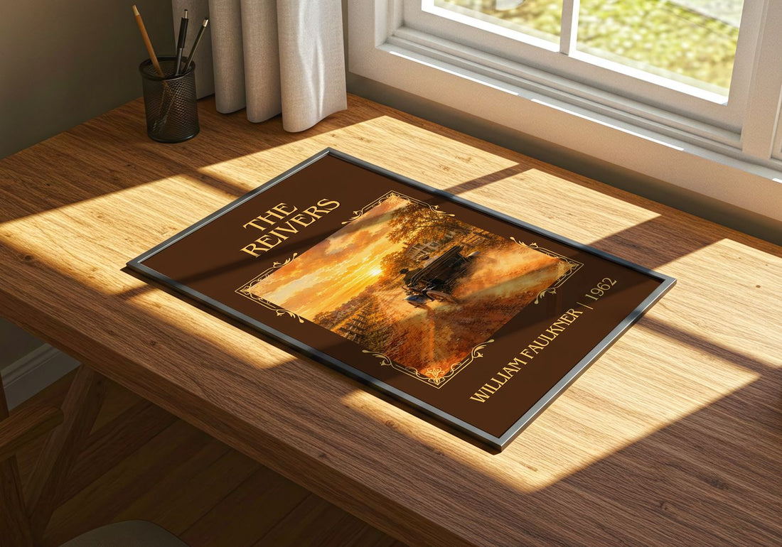 The Reivers Classic Book Art Print by William Faulkner – print on a sunlit desk