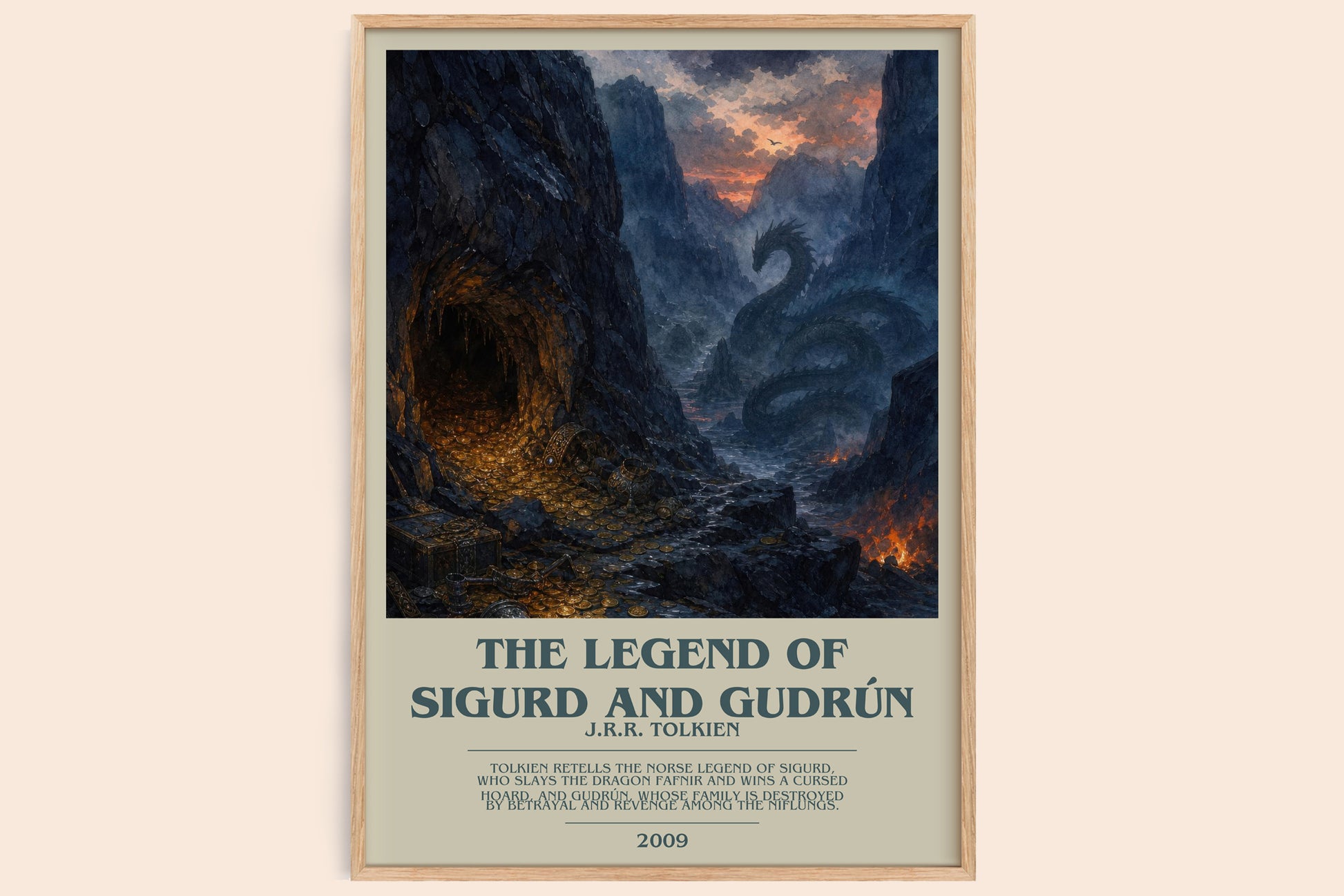 The Legend Of Sigurd And Gudrún bookish book poster by J.R.R. Tolkien – framed literary art print