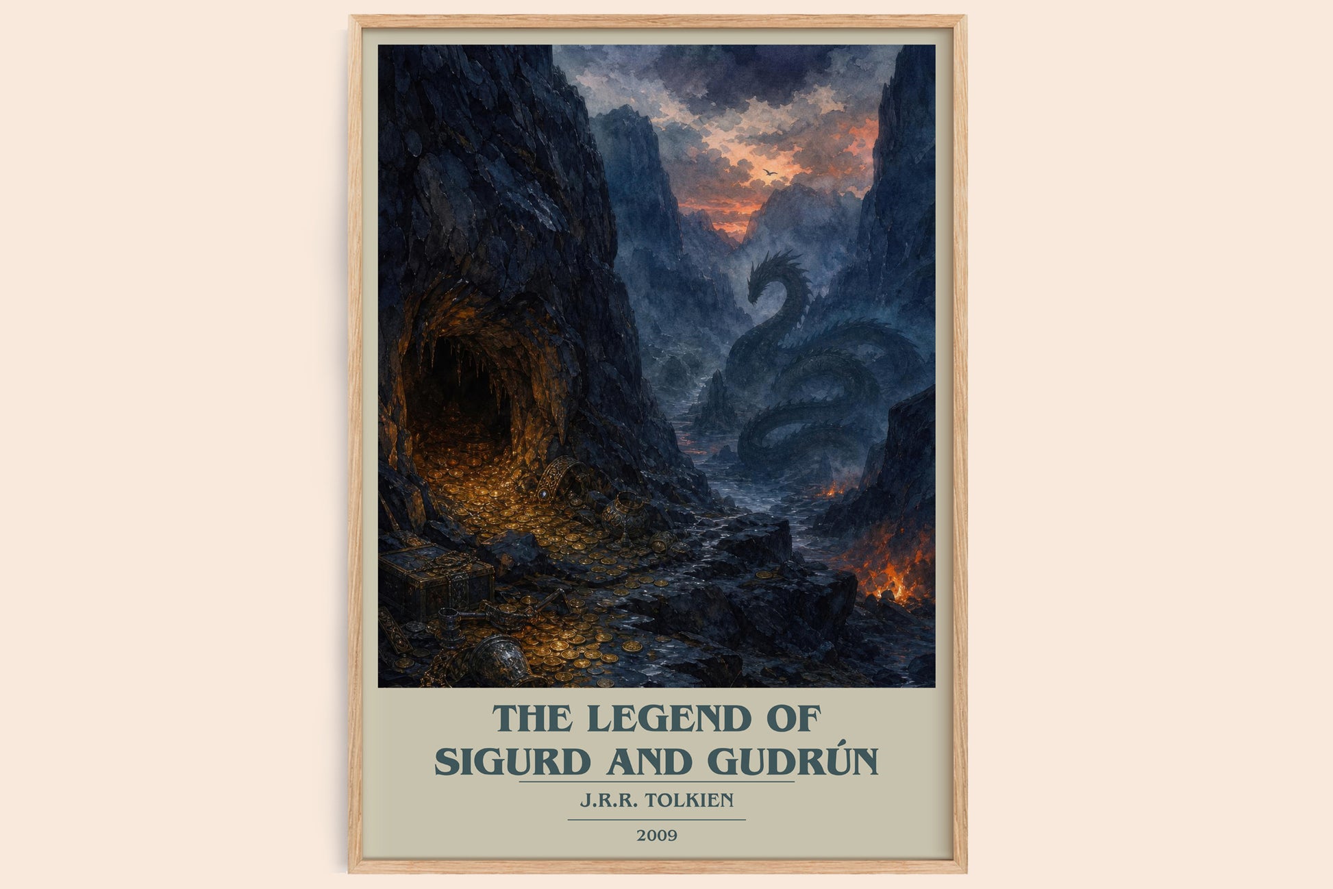 The Legend Of Sigurd And Gudrún book cover book poster by J.R.R. Tolkien – framed literary art print