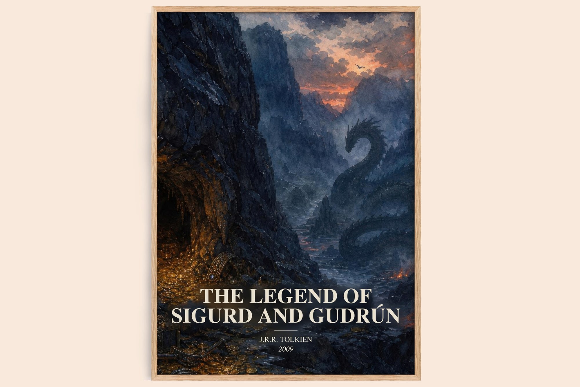 The Legend Of Sigurd And Gudrún watercolour book poster by J.R.R. Tolkien – framed literary art print