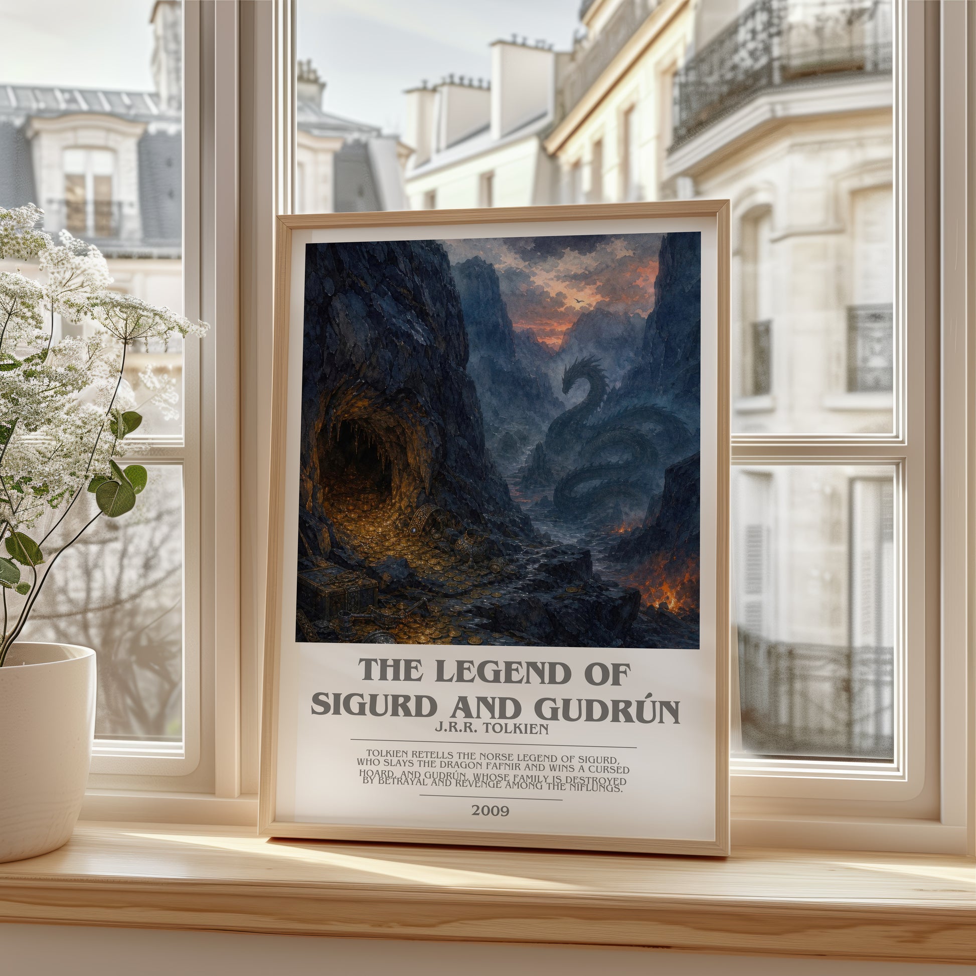 The Legend Of Sigurd And Gudrún bookish poster colour and style options – J.R.R. Tolkien book art