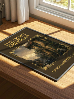 The Quiet American Classic Book Art Print by Graham Greene – print on a sunlit desk