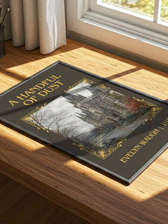 A Handful of Dust Classic Book Art Print by Evelyn Waugh – print on a sunlit desk