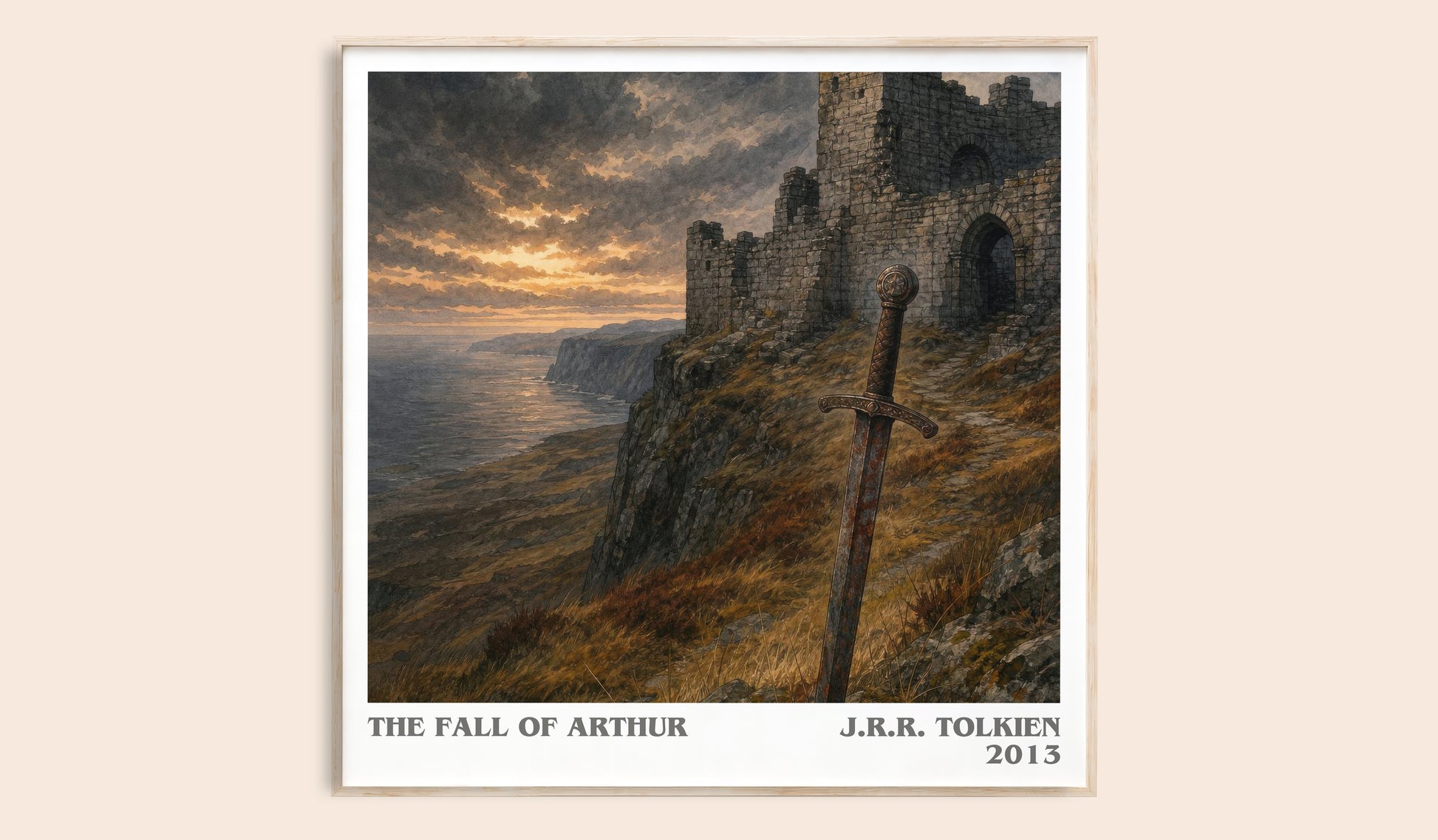 The Fall Of Arthur literary book poster by J.R.R. Tolkien – framed literary art print