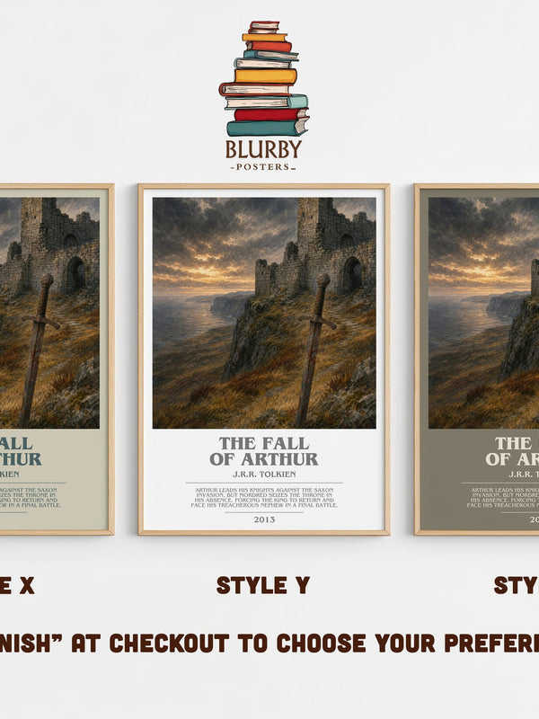 The Fall Of Arthur bookish print in frame leaning in hallway – poetry wall art