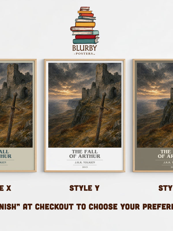 The Fall Of Arthur book cover print in frame leaning in hallway – poetry wall art