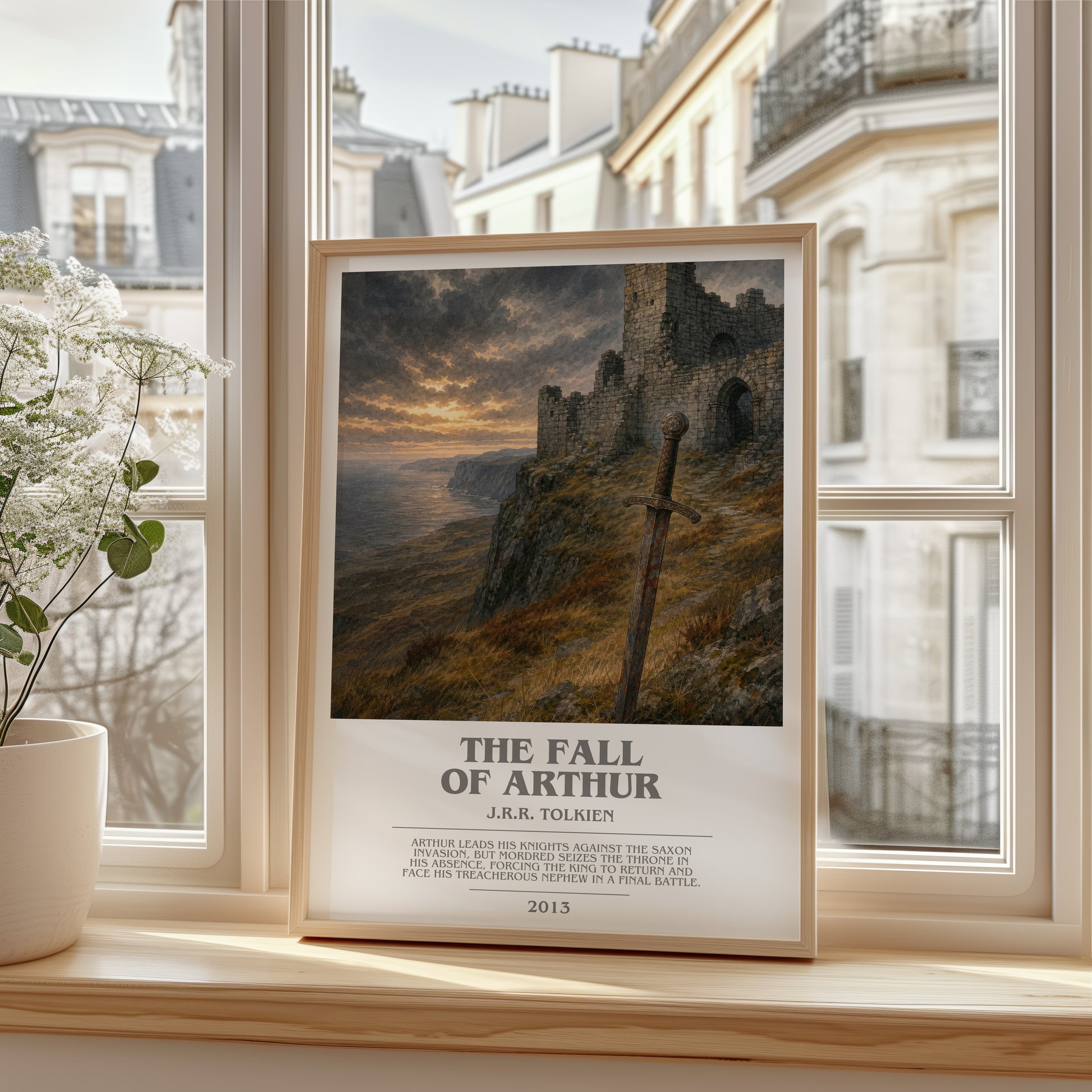 The Fall Of Arthur bookish poster colour and style options – J.R.R. Tolkien book art