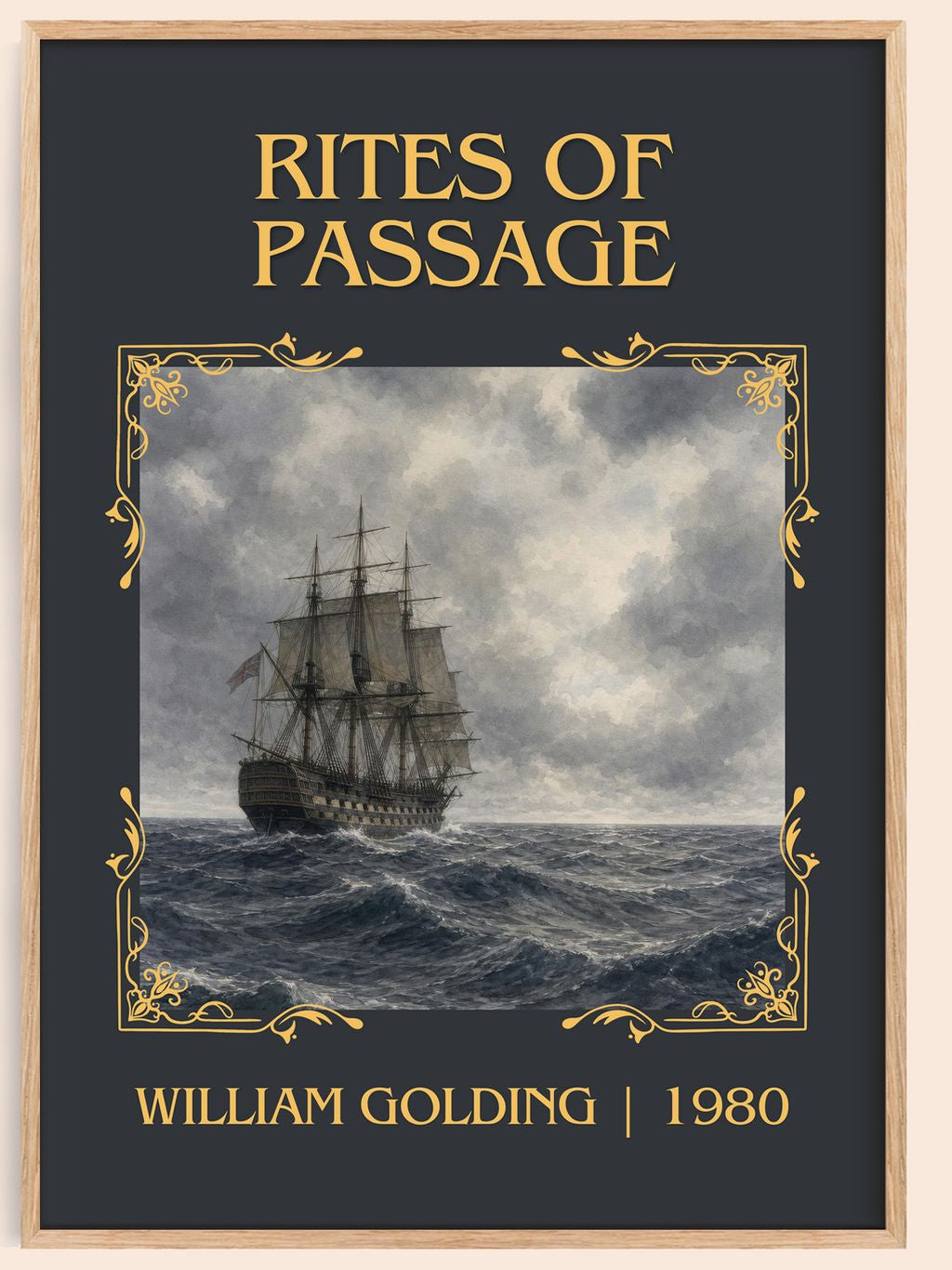 Rites of Passage Classic Book Art Print by William Golding – book poster