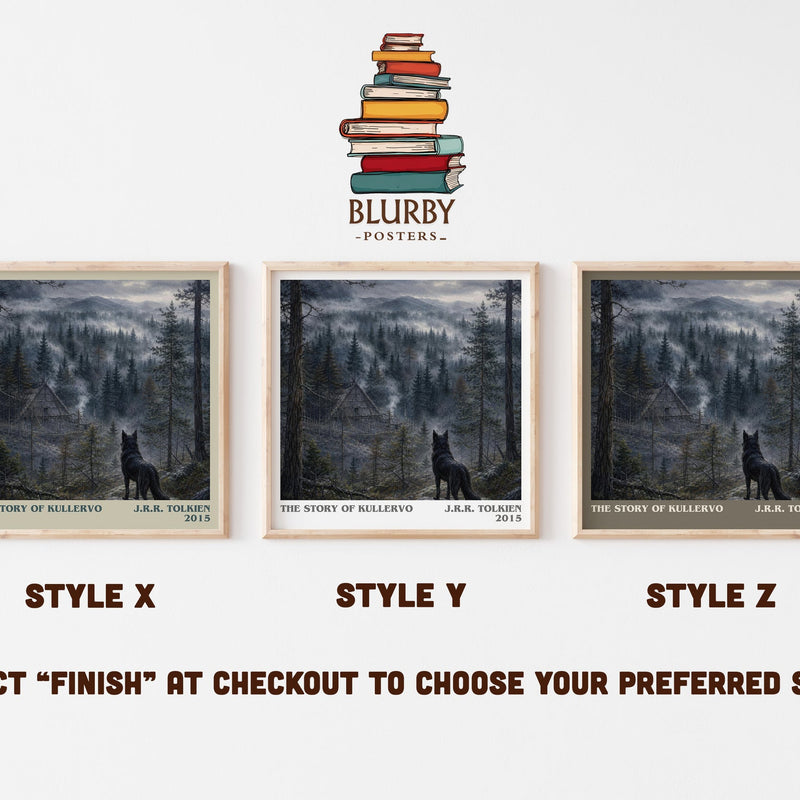 The Story Of Kullervo literary print in frame leaning in hallway – fantasy wall art