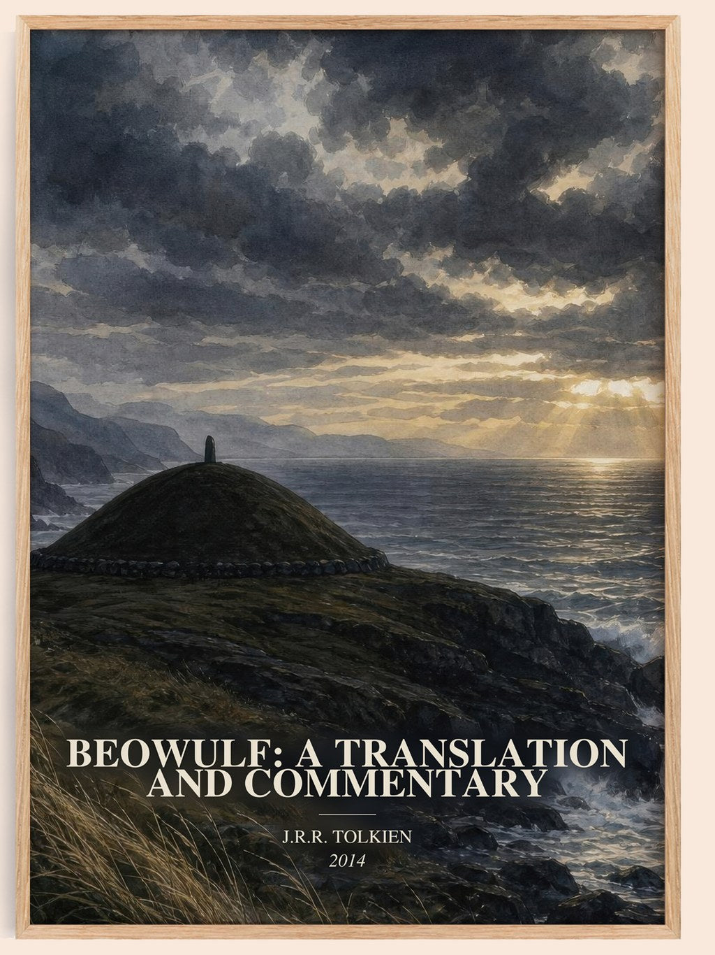 Beowulf: A Translation And Commentary watercolour book poster by J.R.R. Tolkien – framed literary art print