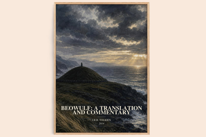 Beowulf: A Translation And Commentary watercolour book poster by J.R.R. Tolkien – framed literary art print