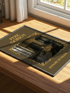 Père Goriot Classic Book Art Print by Honoré de Balzac – print on a sunlit desk