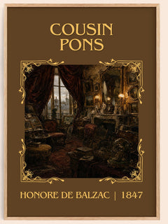 Cousin Pons Classic Book Art Print by Honoré de Balzac – book poster