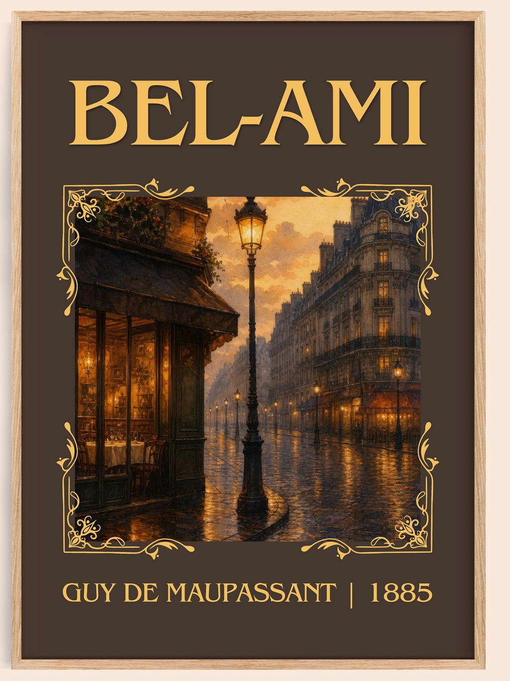 Bel-Ami Classic Book Art Print by Guy de Maupassant – book poster