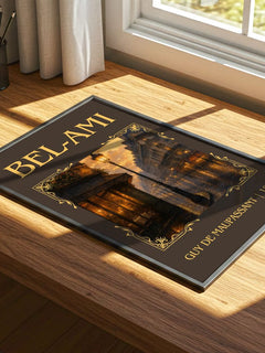Bel-Ami Classic Book Art Print by Guy de Maupassant – print on a sunlit desk