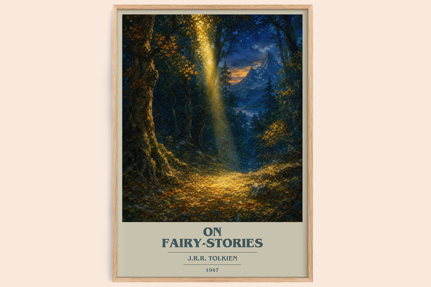 On Fairy-Stories book cover book poster by J.R.R. Tolkien – framed literary art print