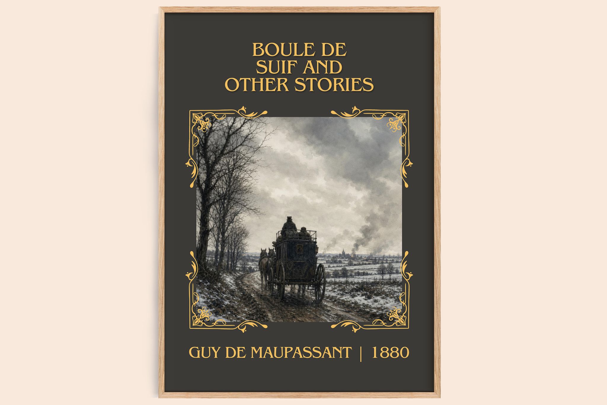Boule de Suif and Other Stories Classic Book Art Print by Guy de Maupassant