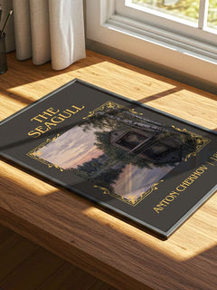The Seagull Classic Book Art Print by Anton Chekhov – print on a sunlit desk