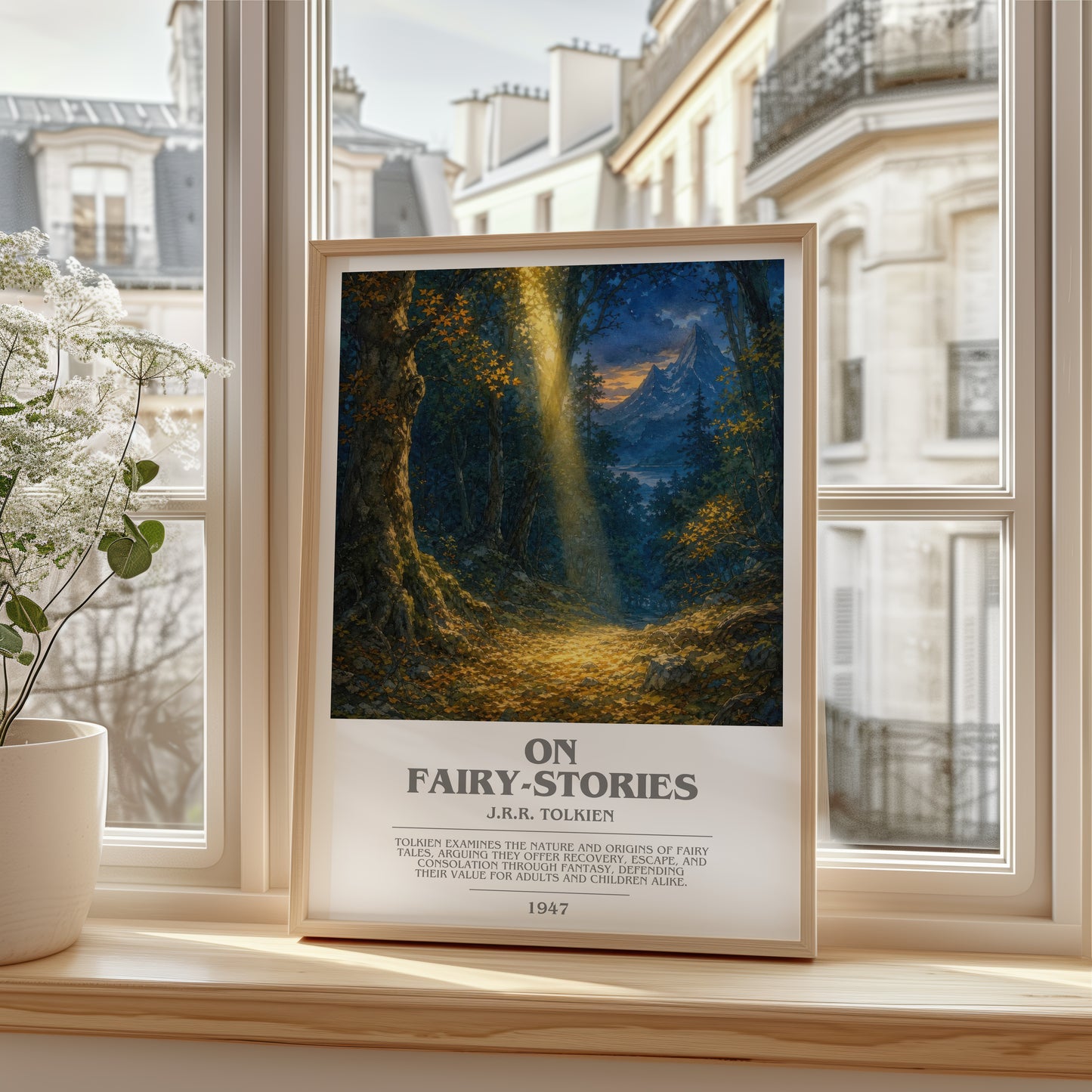 On Fairy-Stories bookish poster colour and style options – J.R.R. Tolkien book art